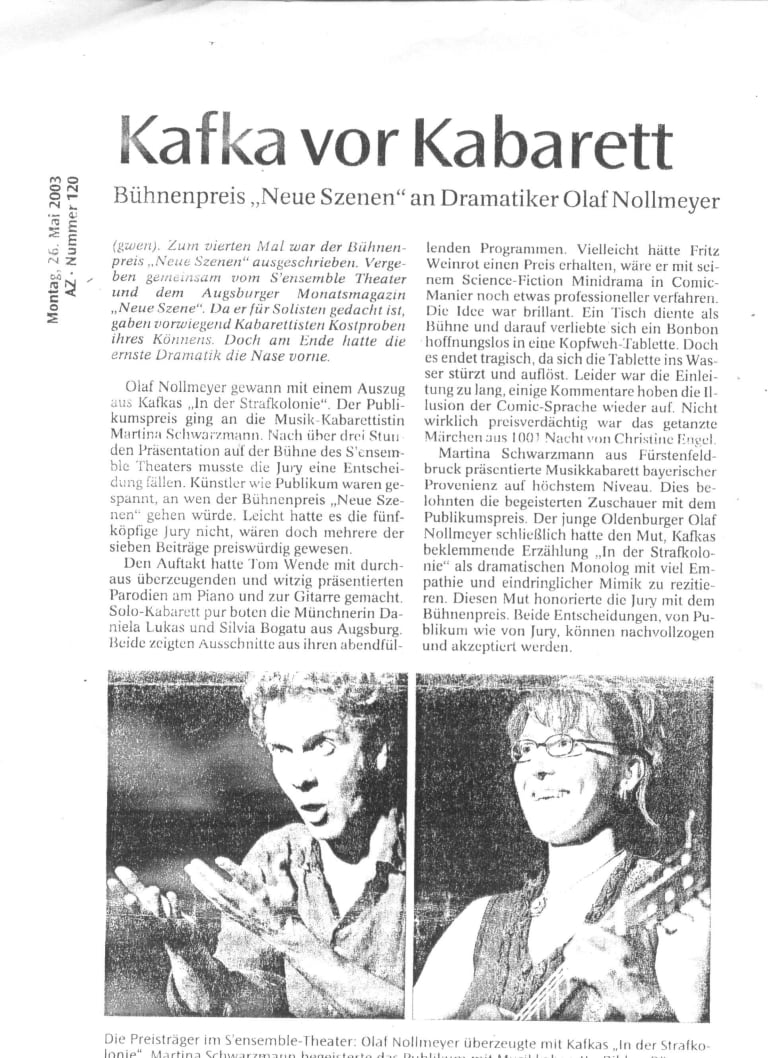 Kafka Bühnenpreis Nollmeyer